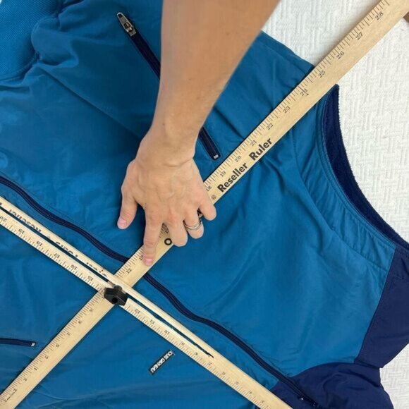 Vintage Louis Garneau Fleece Lined Nylon Blue Vest Jacket Zipper Hiking Biking M - Picture 11 of 15